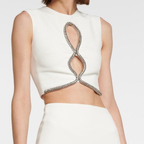 David Koma Crystal-Embellished Top - Picture 1 of 3